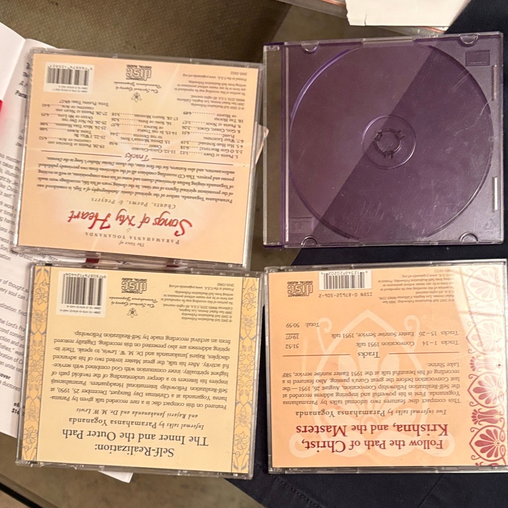 Set of 4 Media Cases! One clear 3 from Paramhansa Yogananda talks by SRF